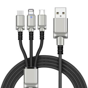 Wholesale harger Iphone 3 Way USB Cable Multiple Connectors MP3 MP4 Player Support from china suppliers