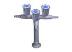 High Gloss Epoxy Powder Lab Fittings Triple Outlet Faucet / Tap