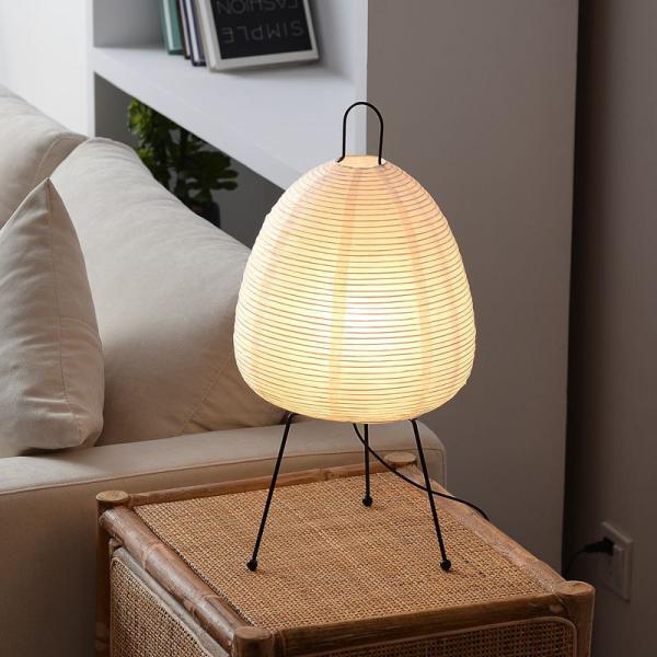 Noguchi Rice Paper Table lights Japanese Paper Lantern Standing Table Lamp Eye-Protection Bedside Lamp(WH-MTB-251)