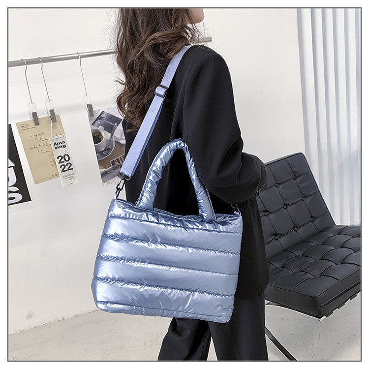 Custom Puff Print Cross Body Tote Bag Tear Resistant With Cotton Padded