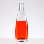 Clear Glass Vodka Brandy Whiskey Bottle with Unique Shape 500ml 750ml Customized