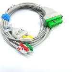 FUKUDA DENSHI Compatible Ecg Cable 3 Leads AHA Grabber End 15PIN Direct Connect