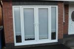Airtightness 2.0mm Profile Aluminium Doors With Wooden Finish 2.28pvb