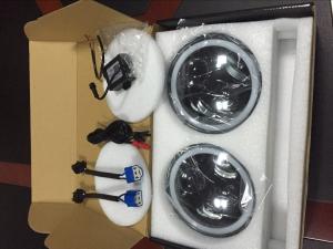 China RGB Halo 7 inch LED Headlights Wrangler Plug and Play with Bluetooth Function with Angel Eye for Jeep JK CJ LJ on sale