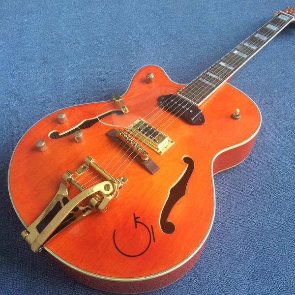 Hollow body jazz electric guitar, Double F holes,Ebony Fingerboard,Tremolo