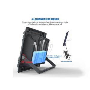 Flashing Remote Control SMD5050 LED Solar Floodlight Environmental Protection