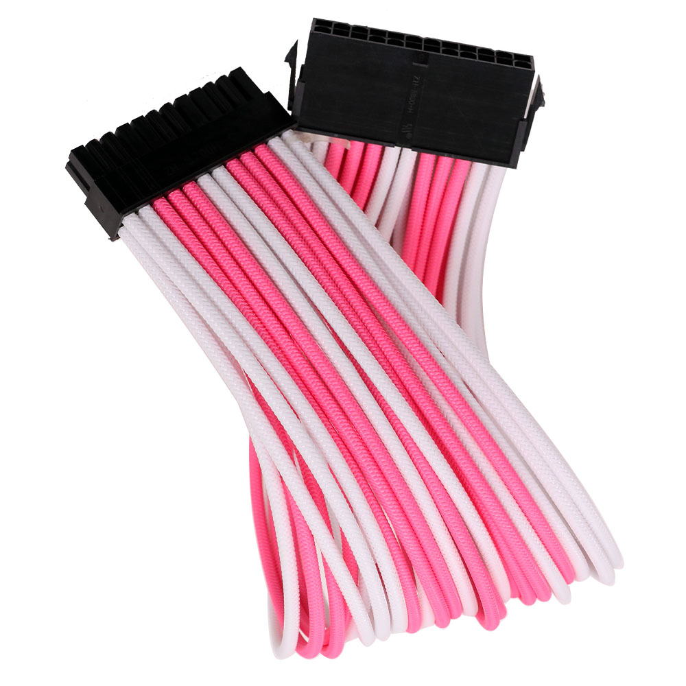 Brand new 24Pin motherboard Power Supply Extension Cable Braided Sleeved Extension Cable 30cm