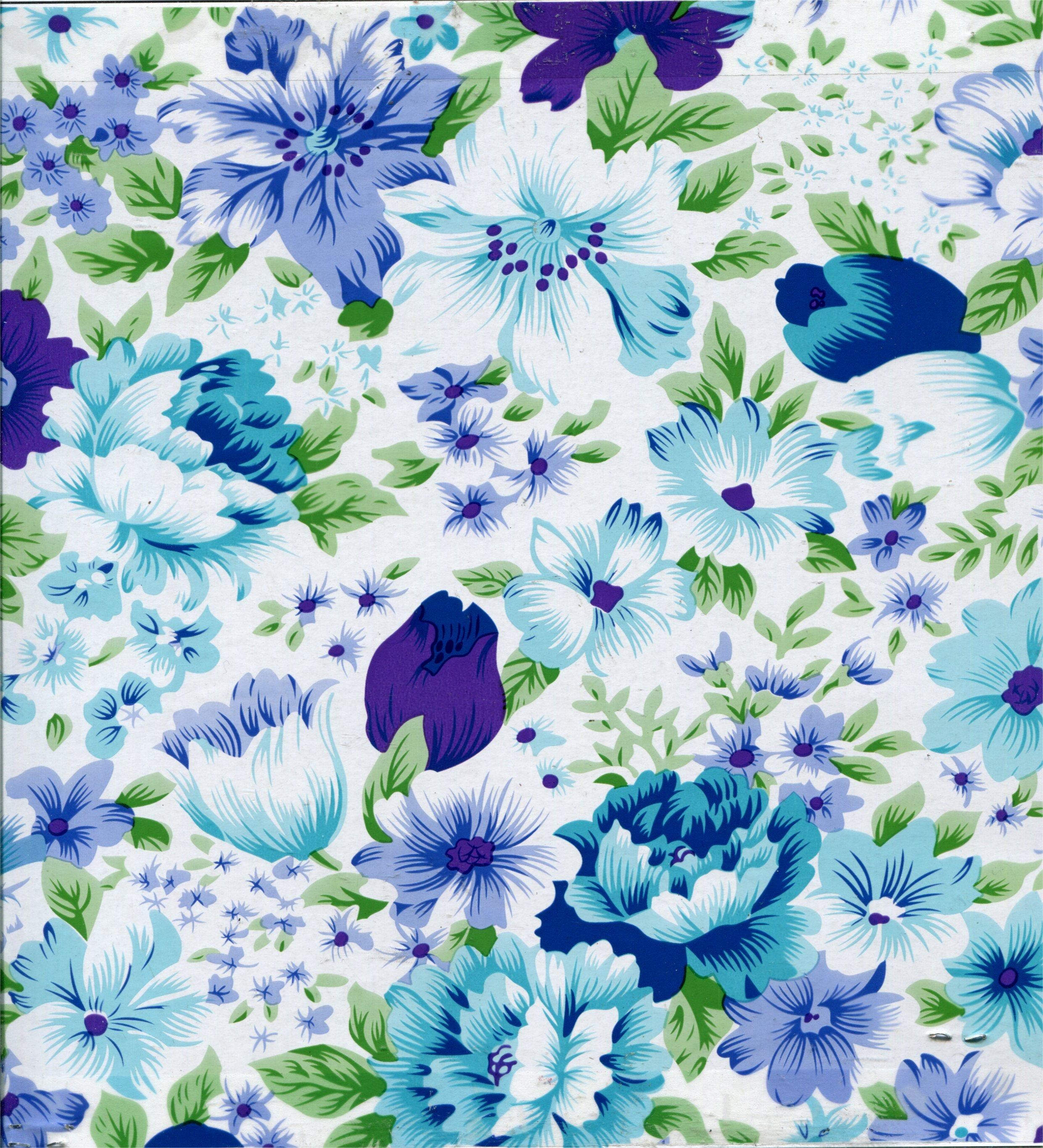 Printed Colorful Flowers PVC PU Synthetic Faux Leather Material