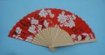 Hand Held Folding Hand Fans With Natural Wooden Ribs And Fabric or paper Cover ,