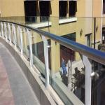 Modern U Shape Design Stainless Steel Mirror Finish Marble Staircase with Glass
