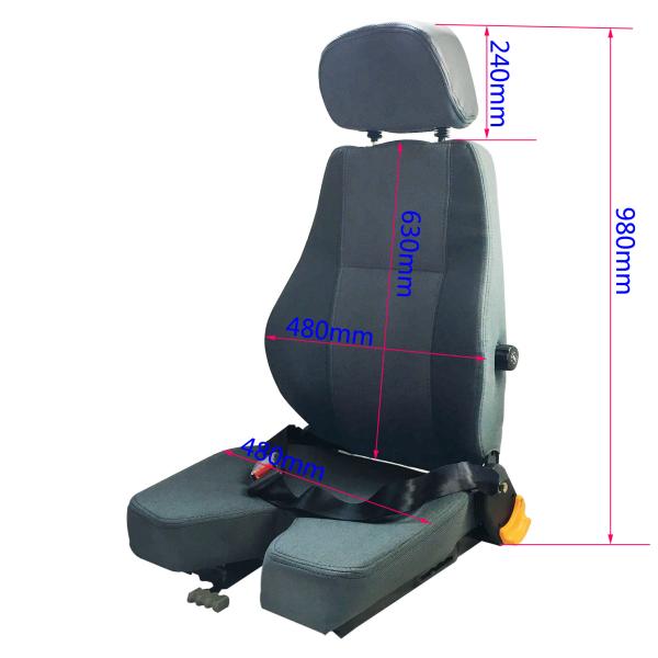 Simple Type Ower Crane Seat With Mechanical Lumbar Support