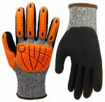 Sandy Nitrile Coating Cut Proof Work Gloves Mechanic Cut Resistant Safety Gloves