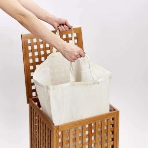 Wholesale Large Capacity 23.8 Gallon Bamboo Laundry Basket With Foldable Lid from china suppliers
