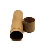 Rolled Edge Kraft Cardboard Tube Packaging , Round Cylinder Gift Box For Mailing