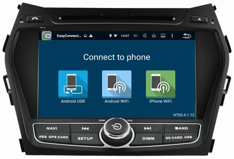 Ouchuangbo car multimedia stereo Head unit android 7.1 for Hyundai IX45 2012 with 3g wifi 16GB Flash dual zone AUX