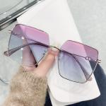 Oversized Metal Frame Sunglasses Anti UV Non Polarized Protect Eyes