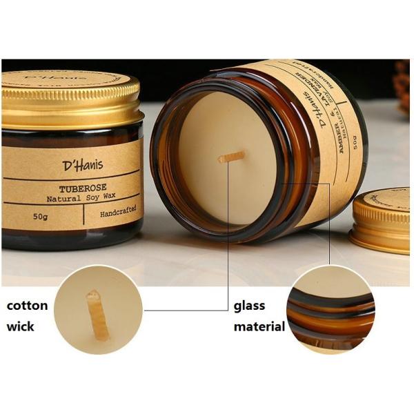 Luxury Amber Glass Jar 7x9cm Soy Wax Scented Candle