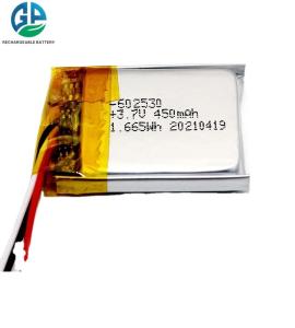 Wholesale KC rechargeable li polymer battery 3.7V 450mAh 1.665Wh 602530 from china suppliers