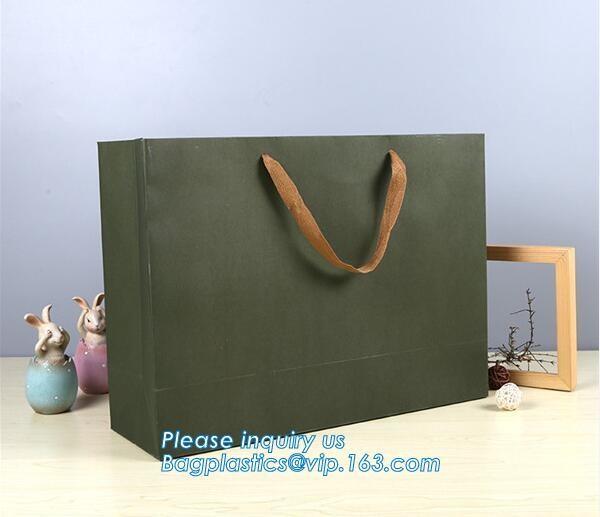 Cheap Recycled Custom Design Luxury Shopping Brown Kraft Paper Bag with twist handle,colored paper bags with handles twi