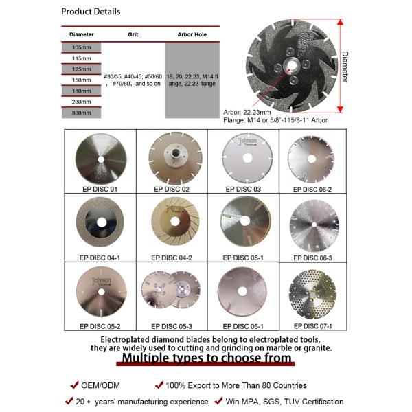 Maple Leaf Electroplated Diamond Tools For Circular Saws EP Disc 08-1