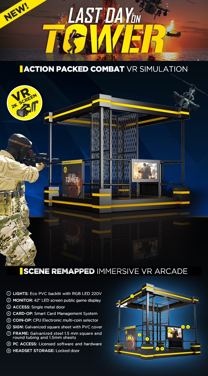 Standing Interactive Shooting Simulator , Entertainment Center VR Motion Simulator