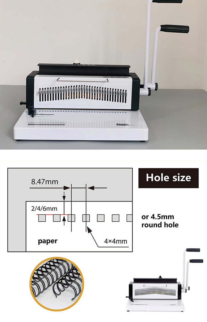 Double Loop Wire Book Binder 34 Hole Notebook Binding Punching Machine