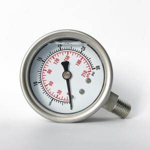 Wholesale 2.5&quot; 30 PSI Glycerin-filled Manometer SUS 316 Tube/Socket All Stainless Steel Pressure Gauge from china suppliers