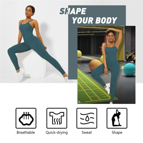 75% Nylon 25% Spandex Fitness Women Workout Jumpsuit Activewear Tracksuits by HEXIN