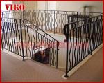 Wrought Iron Staircase VK113S Wrought Iron Handrail Tread Beech,Railing tempered
