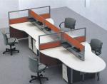 Multi Color Office Furniture Partitions , Frosted Glass And Metal Board Desk