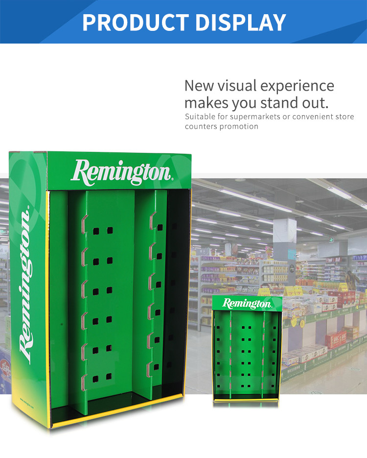 Free Standing Cardboard Display Rack CMYK 4C Printing Matt Lamination Surface