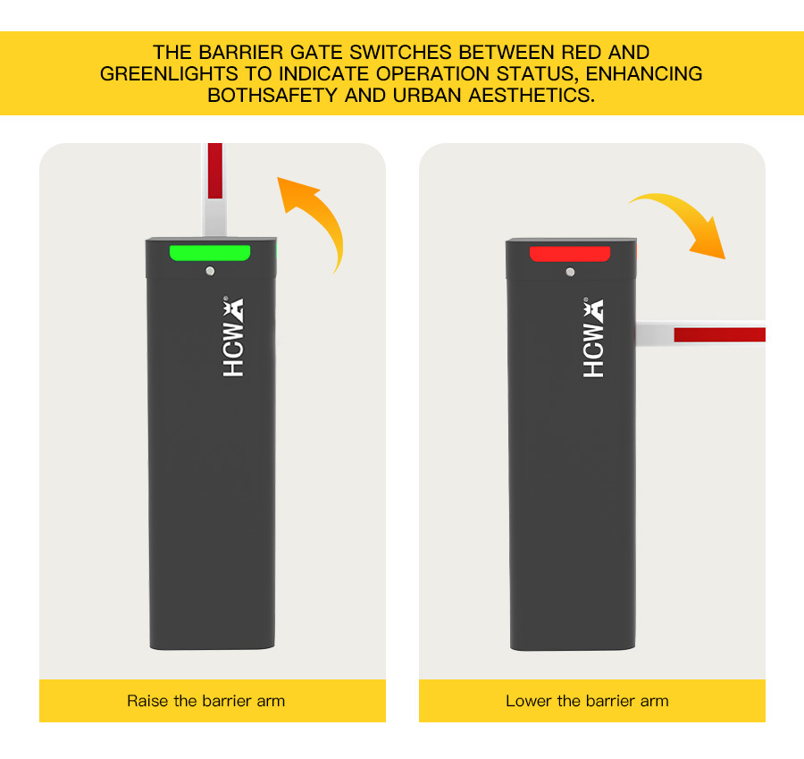 HCW Boom Gate System High Speed Boom Barrier OEM/ODM Folding Arm Security For Parking Lots