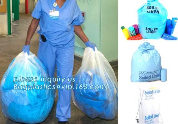 PE plastic Yellow first aid medical waste bag,infectious emergency autoclavable biohazard bag on roll, bagplastics, pac