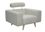 Gray 1 Seat Linen Fabric Sofa Simple Modern Living Room Sofa And Chair Sets