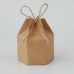 250g Kraft Paper Hexagon Packaging Box With Yurt Bow