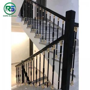 China Art Luxury Balusters Metal Aluminum Stair Railings Interior Staircase Balustrade on sale