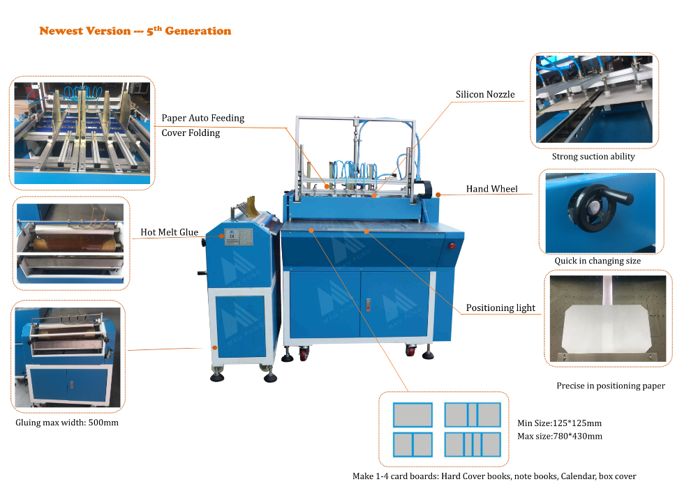 Semi-Automatic Book Case Making Machine with 5.2KW Power and 1-4mm Paperboard Thickness for Notebooks