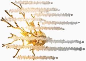 Wholesale Post-modern light luxury personality villa model room living room dining room bedroom lamp creative tassel branch crystal chandelier from china suppliers