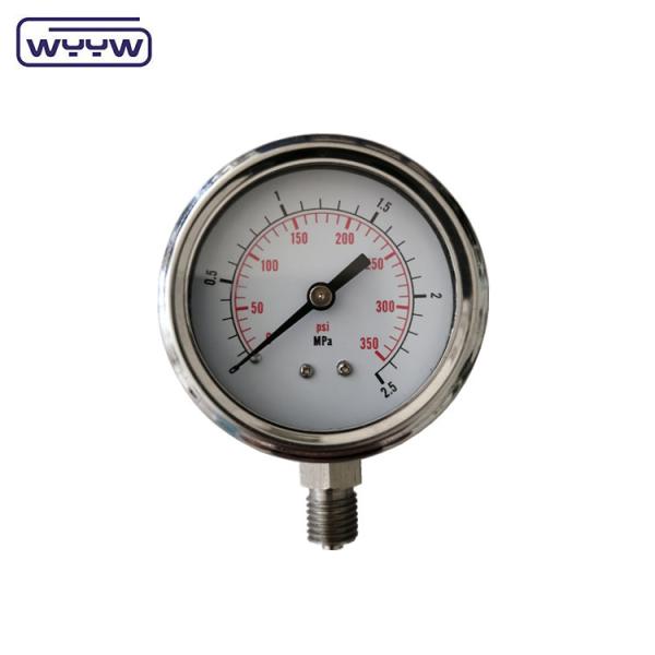 Precision Industrial Measurement Tool Liquid Filled Pressure Gauge Acrylic