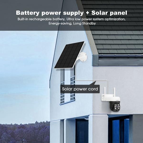 Outdoor Wireless 4MP Solar Battery WIFI PTZ Camera Waterproof IP65 Surveillance PIR Detection 2-Way Audio Solar Camera