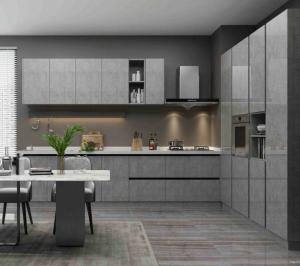 Wholesale Luxury Primery Solid Wood Kitchen Cabinets In L Shape And With Tall Cabinet from china suppliers