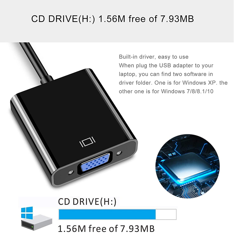 Multi Display Video Converter USB 3.0 to VGA Adapter for PC Laptop Monitor Projector HDTV