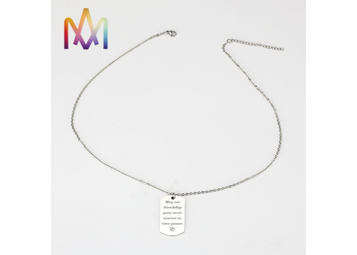 2.5mm Thickness SS304 Mens Engravable Pendant Necklaces