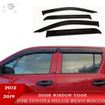 Dark Smoke Car Vent Shade Window visor OEM ODM For Toyota Hilux Revo 2015-2018