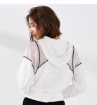 BSCI Long Sleeve Crop Top Sweatshirt Cropped Sports Hoodie With Sexy Mesh