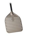 12 Inch Pizza Shovel Aluminum Pizza Turning Peel Black Hard Aluminum Perforated