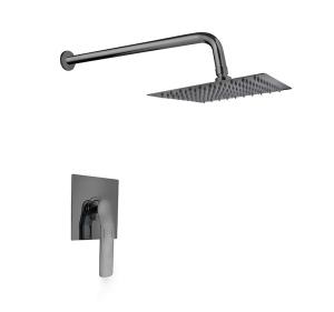 Wholesale Single lever concealed in-wall bath or shower mixer gun metal bathroom brass tap faucet cold and hot headshower OEM from china suppliers