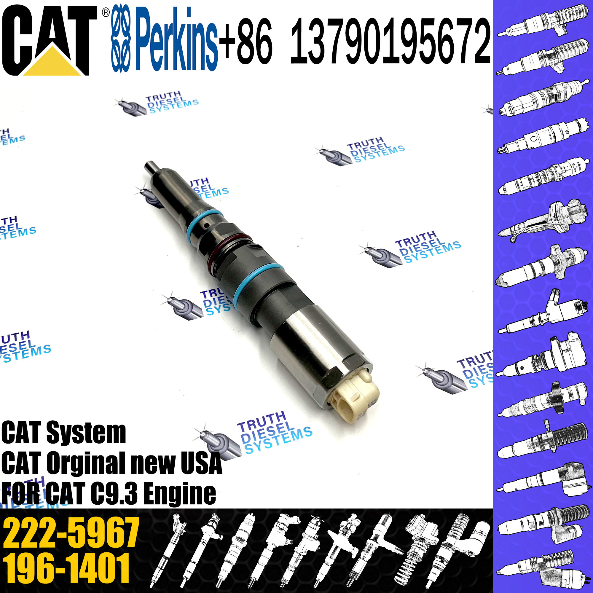 Fuel Injector 222-5967 456-3493 367-4293 363-0493 20R-5077 456-3579 456-3544 For C9.3 Engine
