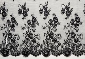 Wholesale french lace fabric/eyelash lace fabric/black lace/Swiss Voile Chantilly Lace from china suppliers