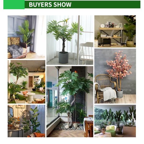 270cm Artificial Landscape Trees L Shape Split Philo Office Decoration Floor Plant